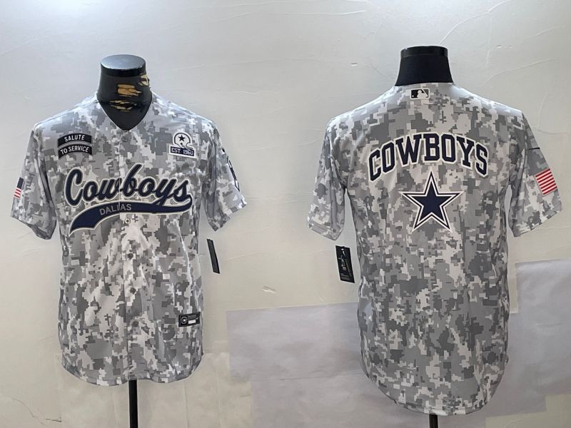 Men Dallas Cowboys Blank Nike Arctic Camo 2024 Salute to Service Limited NFL Jersey style 7